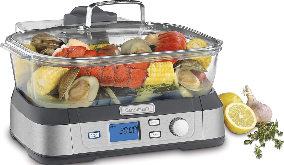 Elektryczne piece parowe CUISINART, Srebrny, stal nierdzewna – funkcja grilla, Stm- 1000 kuchenka, szkło, kuchnia Stm-1000