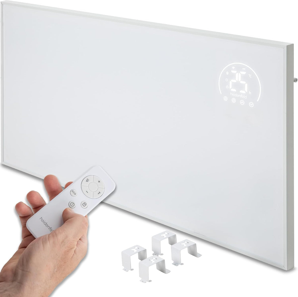 heidenfeld Urządzenia do ogrzewania zewnętrznego – HP140, 800 W, 20 m, Czarny – oświetlenie LED, automatyczne wyłączanie, 3 w 1, Elektryczny grzejnik