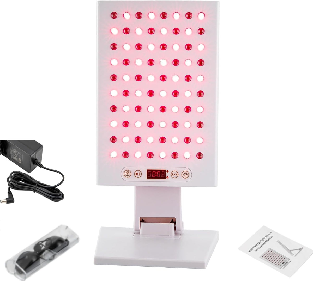 Poyujkyhr Terapia w podczerwieni – 34 x 25 x 14 cm, 5 W, 240 V, Czerwony – oświetlenie LED, lampa, 1000 Nm, zegar – aparatura