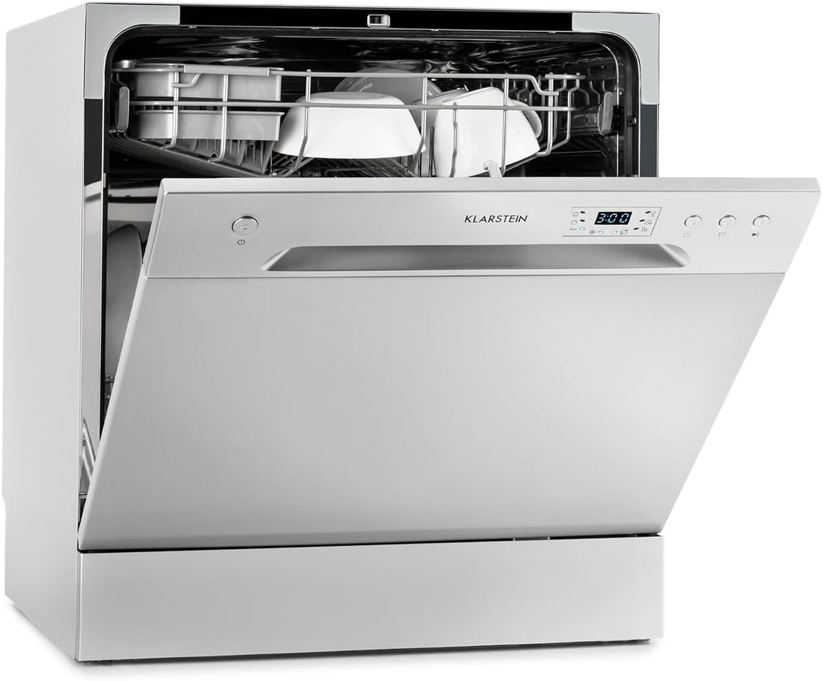 Zmywarka KLARSTEIN, 27 cm, Biały, wolnostojąca – 6 programów, przenośne, ciche, Mini Wash 8- kawałek Chiny – Compact Tabletop