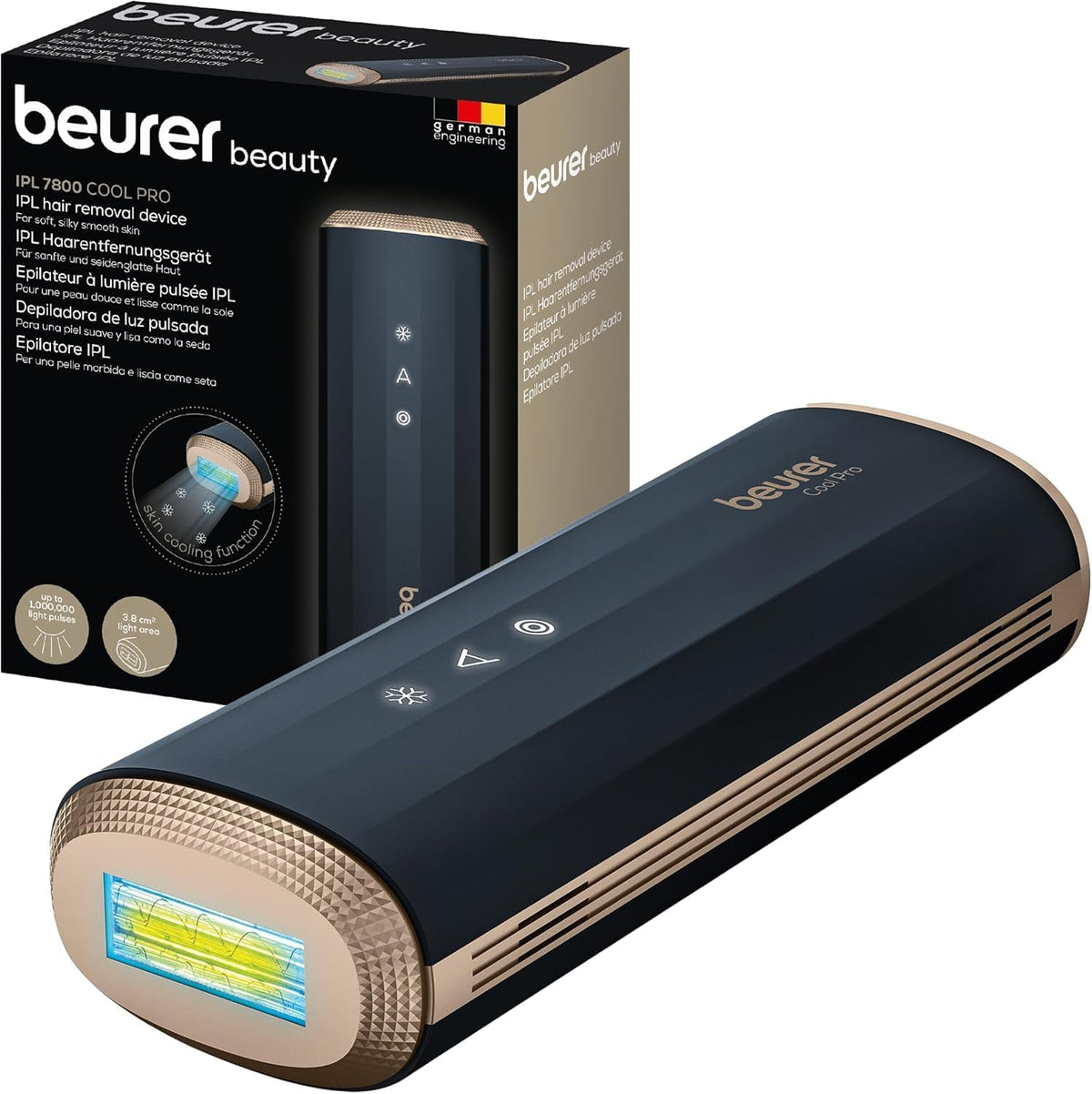 Beurer Depilatory IPL, Czarny, depilator IPL – IPL 7800 Aparatura do usuwania włosów, do broni, COOL PRO