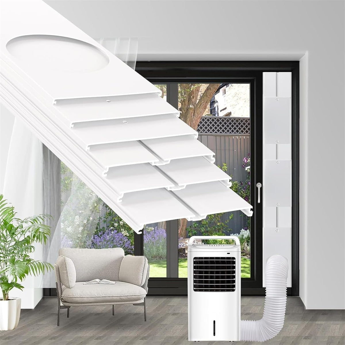 Klimatyzator FASCINATDECO, 229 cm – Biały, 43- 229 cm, 16 x z em APPX 15 cm, 6 sztuk – Zestaw wspinaczkowy, Zestaw okienny do a 43-229 cm