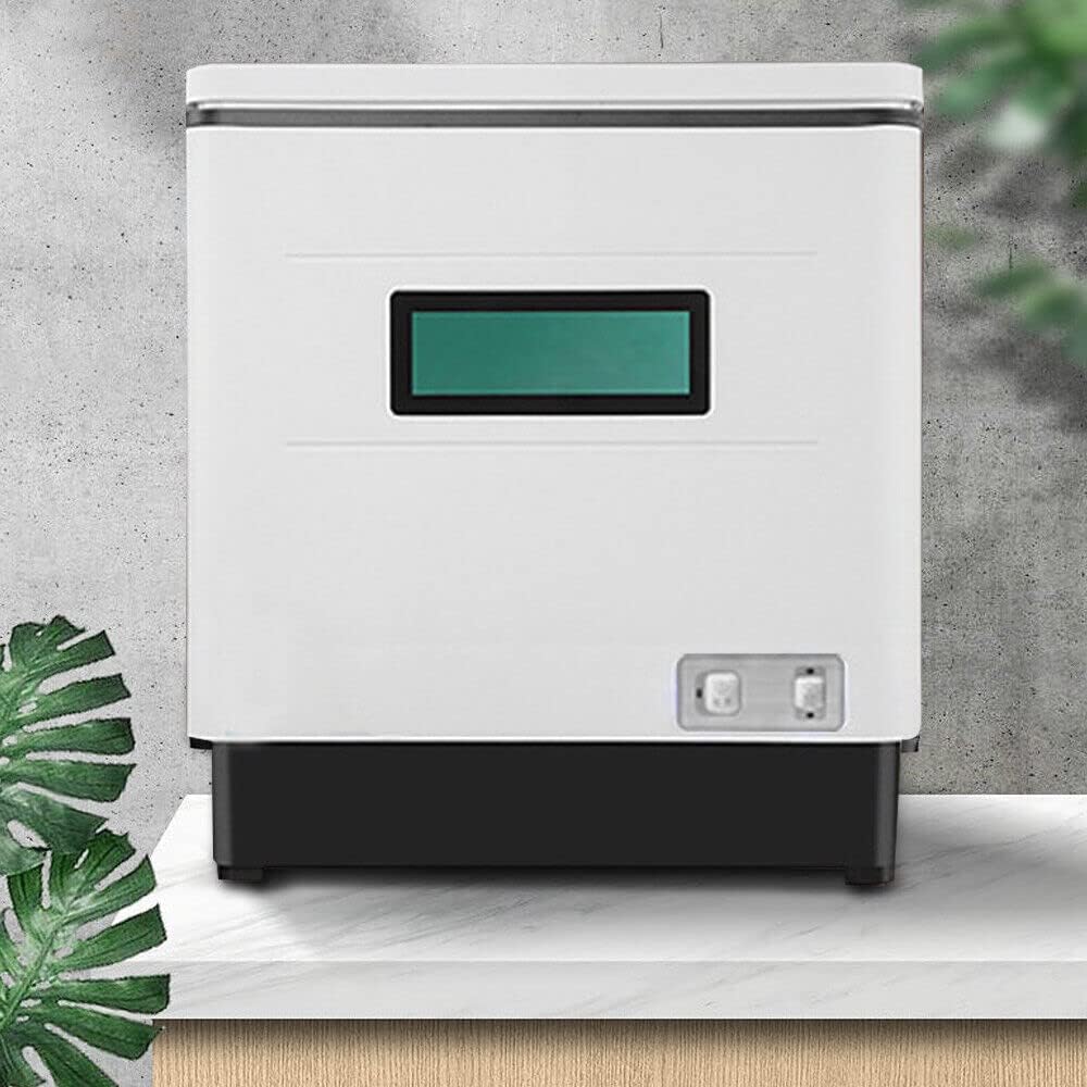 Zmywarka Lightakai, 1500 W – Srebrny / Biały, stal nierdzewna, kompaktowa, stołowa 1500 W Mini przenośna w pełni automatyczna – biała