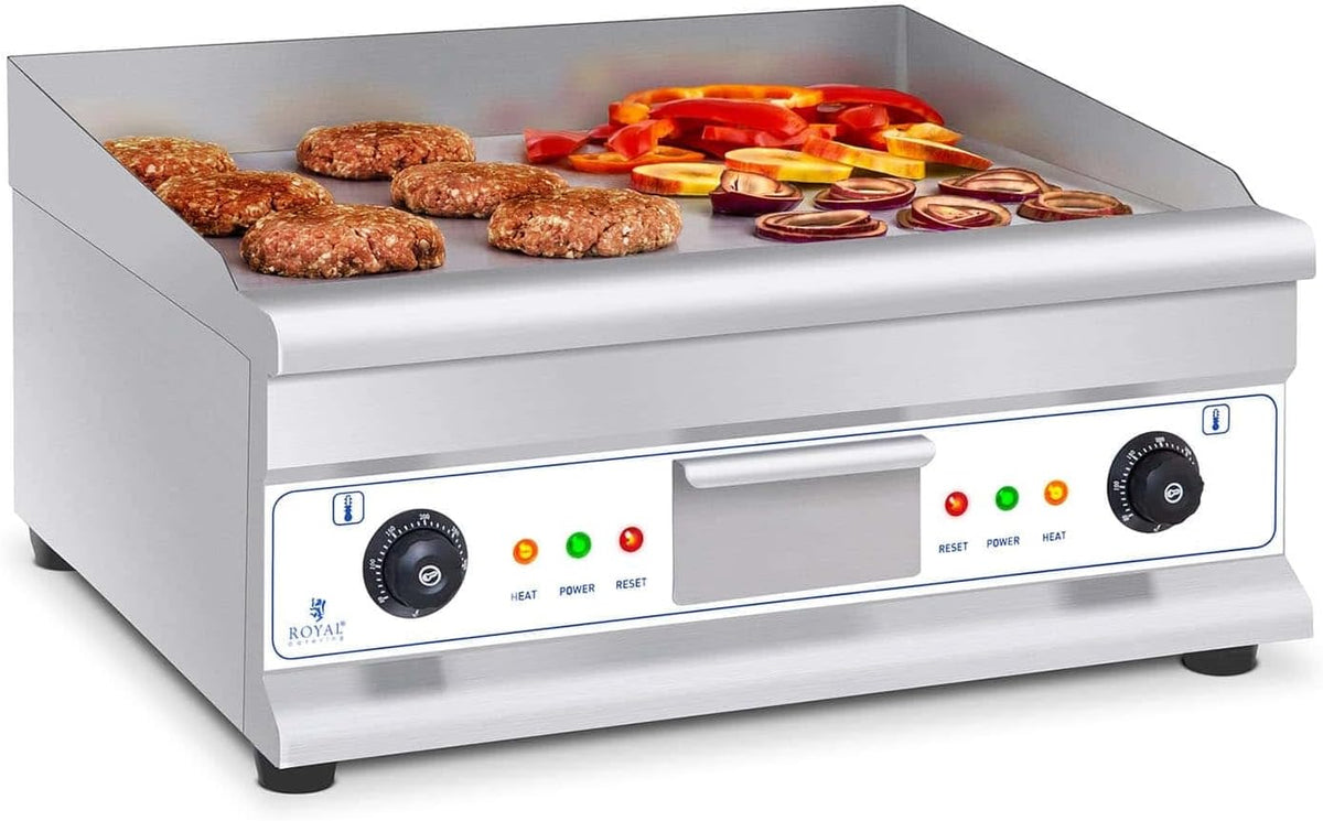 Grill Royal Catering, 60 x 41 cm, 200 W, 32.85 kg – Czarny, elektryczny, 60H2 Plancha, 2 pola grzewcze – darmowa instalacja