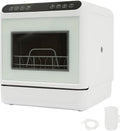 ROGONPDK Zmywarka, 6 l – 1100 W, 41 × 46 × 46 cm, Biały, oświetlenie LED – kompaktowa, przenośne, akademików, przyczepa kempingowa – mini do mieszkań