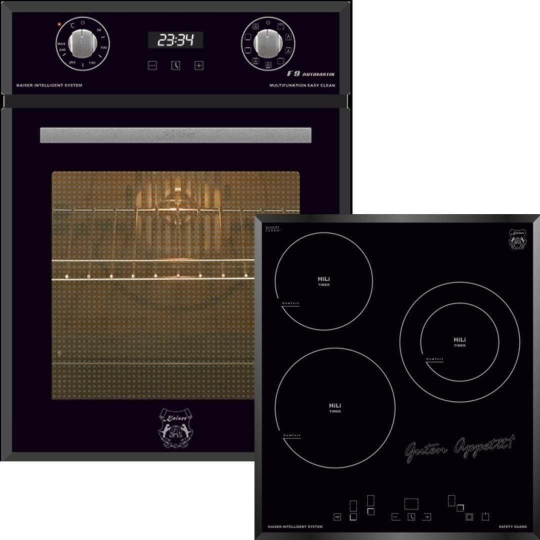 Piekarnik do zabudowy Kaiser, EH4747, 45 cm – 50 l, 1200 W, Czarny, metal – funkcja grilla, Zestaw piekarników EH4747 + KCT 4745 F, Autark, 9 funkcji