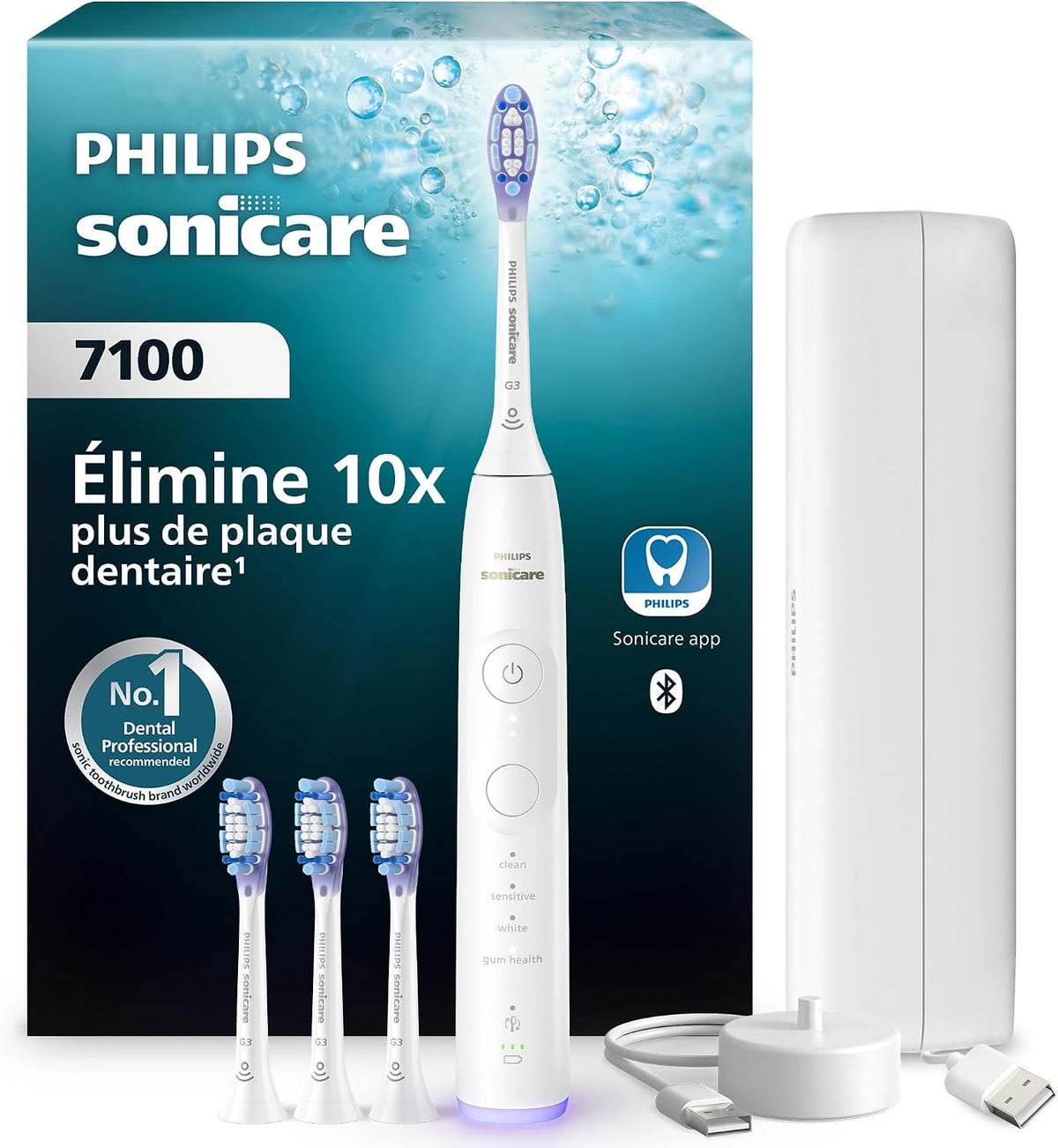 PHILIPS Sonic, HX7420, 2 W, Biały – HX7420 / 08 szczotka, szczoteczka do zębów, zegar, 3 poziomów – płyta IPS, 4 tryby