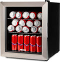 PRIMO Minilodówka – mała lodówka, PR194BC, 46 l, 42 dB – 53 cm, Czarny, metal, oświetlenie LED