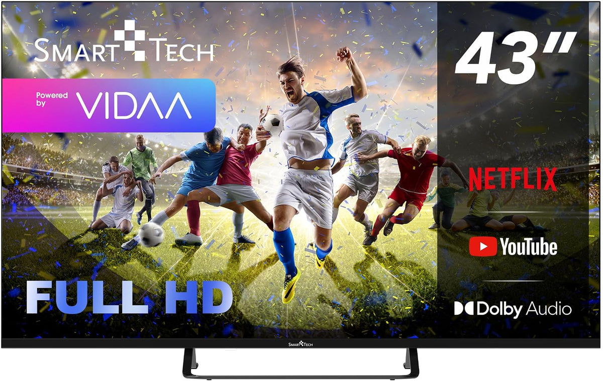 Smart Tech Telewizor Smart TV, 43FV02 – 43 cali, Czarny, USB, Wi-Fi – praca bezprzewodowa, telewizor, Smart TV 43FV02 V 3xHDMI, 3 HDMI – 2 USB