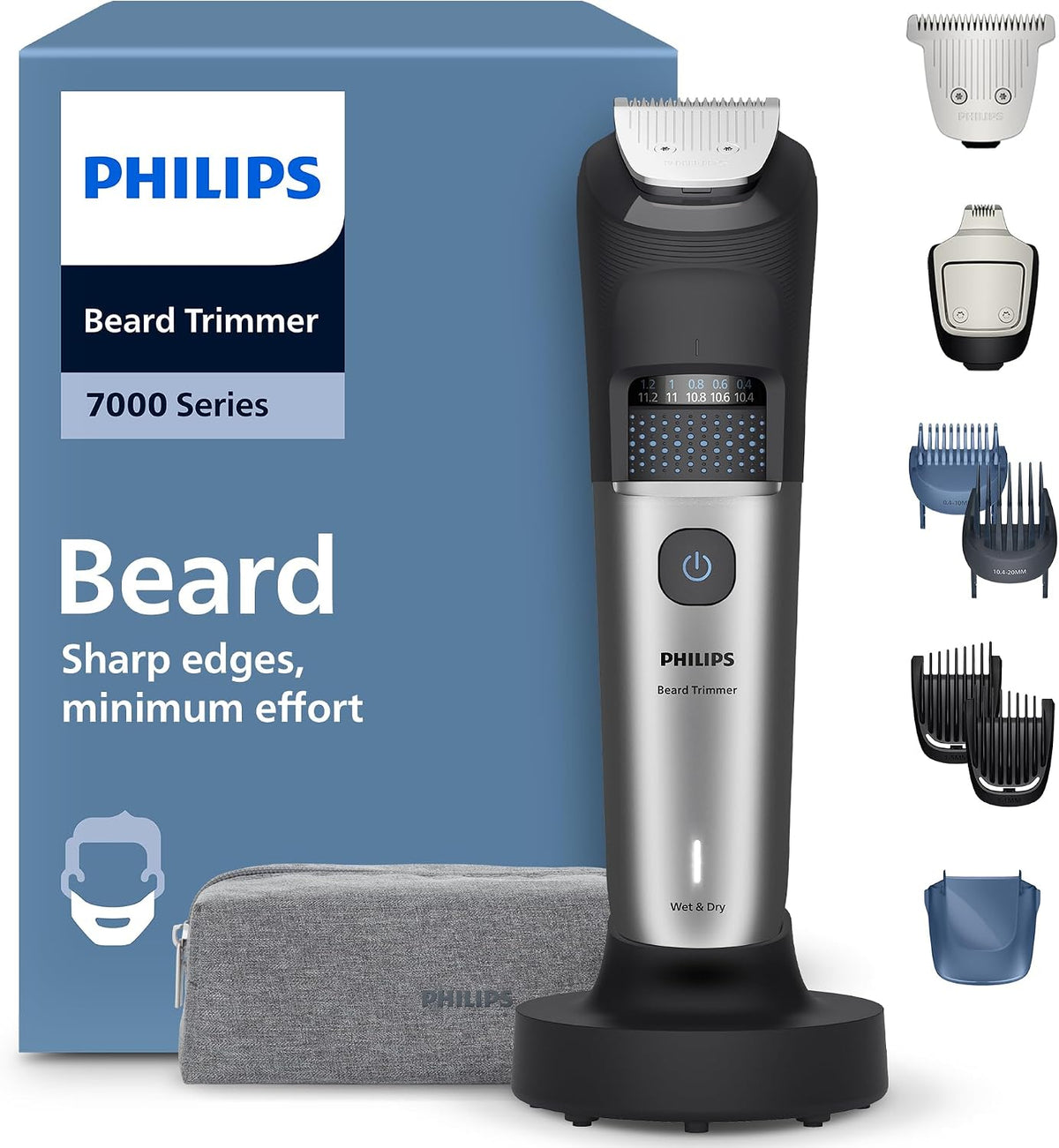 PHILIPS Kosiarki wielofunkcyjne i zestawy – BT7670, 0,2 mm, Czarny, metal – BT7670 / 15 Kosiarka szeroka, BeardSense Technology