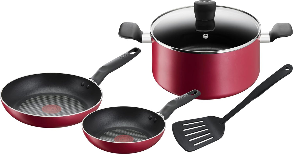 Tefal Zestaw garnków i patelni, Czarny – metal, Gotowanie naczynia, 5 pokoi, naczynia kuchenne – Super Kuchenka Kuchnia baterii Piec i Święto
